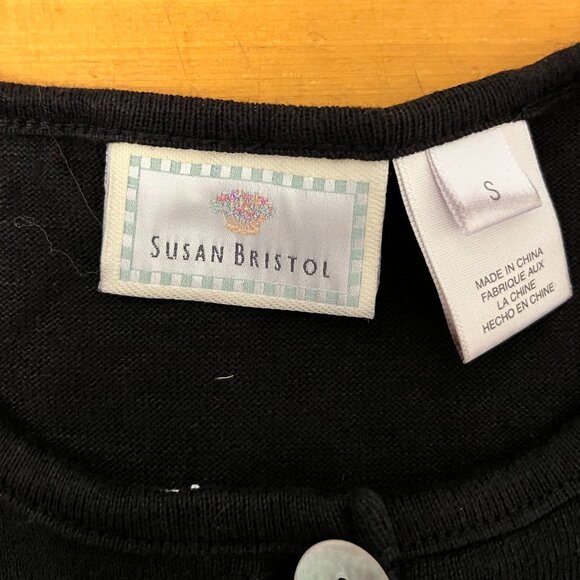 Vintage Susan Bristol Linen Blend Hand Embroidered Cardigan, Size S - Picture 8 of 12